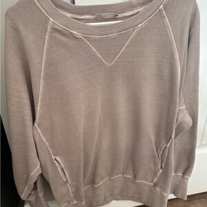 Cozy taupe Zenana lightweight Sweatshirt